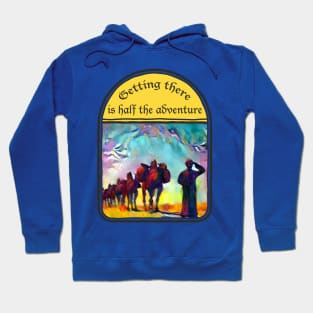 Caravan of camels, desert landscape Hoodie